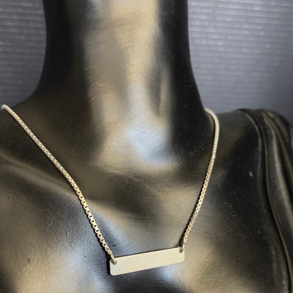 Sterling silver bar necklace - Picture 2 of 7